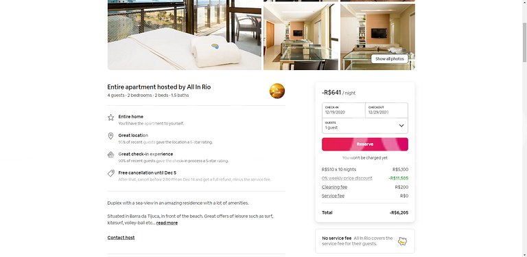 Apartamento de ferias no Rio de Janeiro