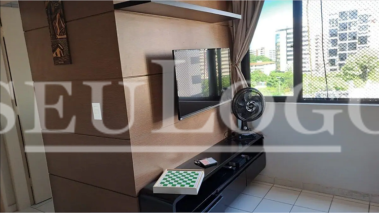 apartamento com suit, sala de estar, banheiro e lavabo